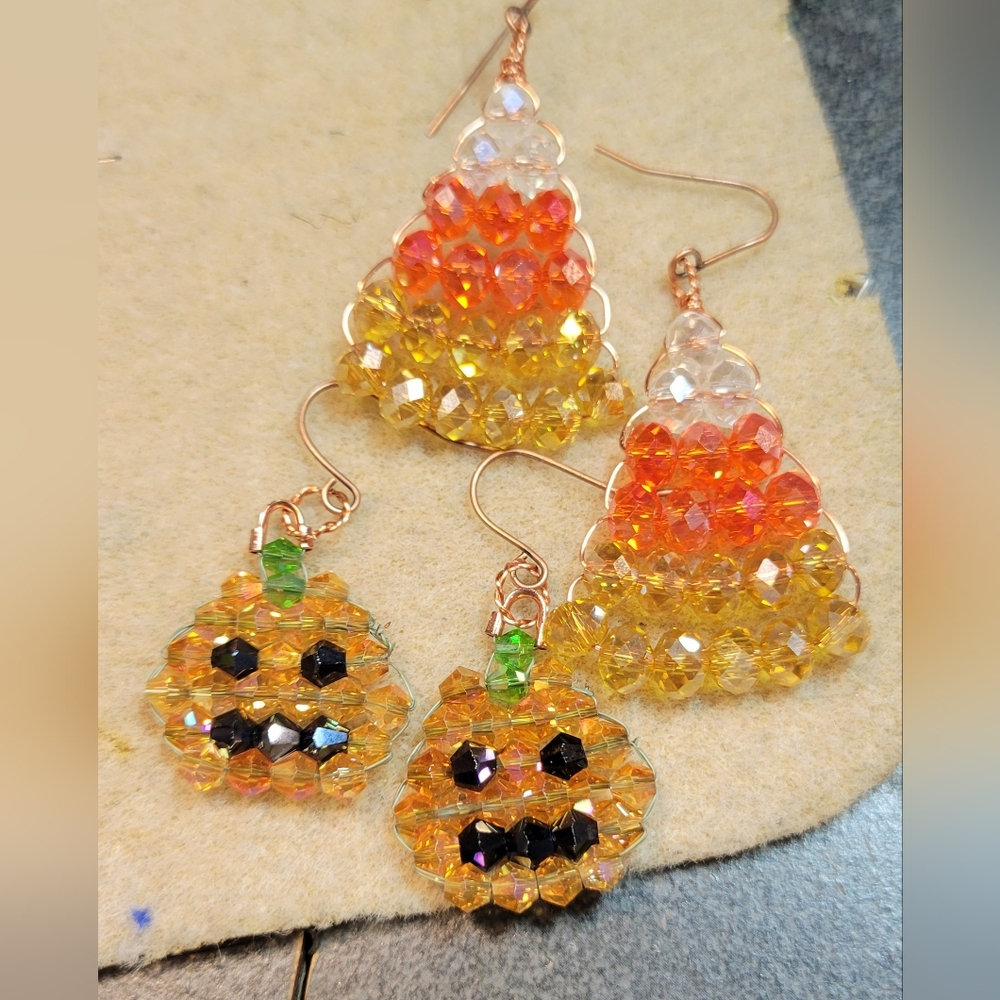 Pumpkin & Candy Corn Earrings